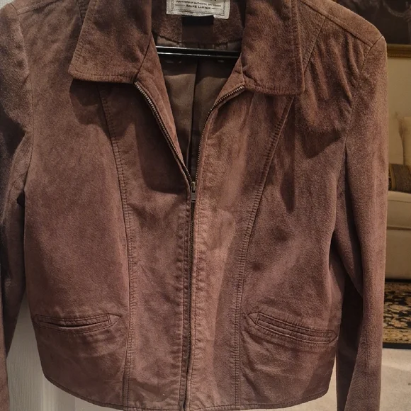 Ralph Lauren Brown Suede Zip-Front Jacket - Picture 4 of 5